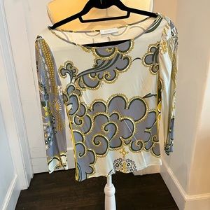 PUCCI rayon boat neck top size 34 Made in Italy